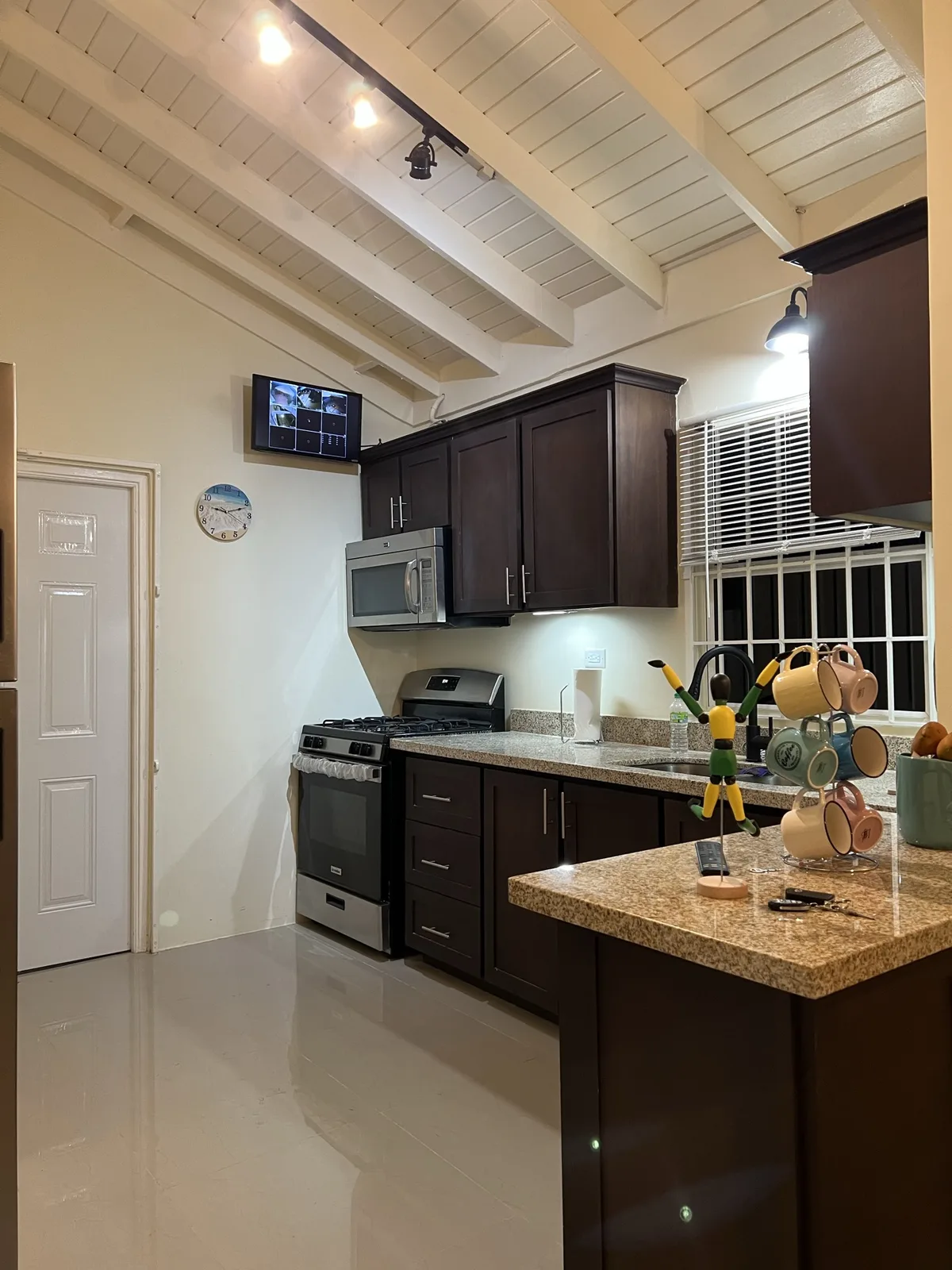 Fully equipped kitchen with modern appliances