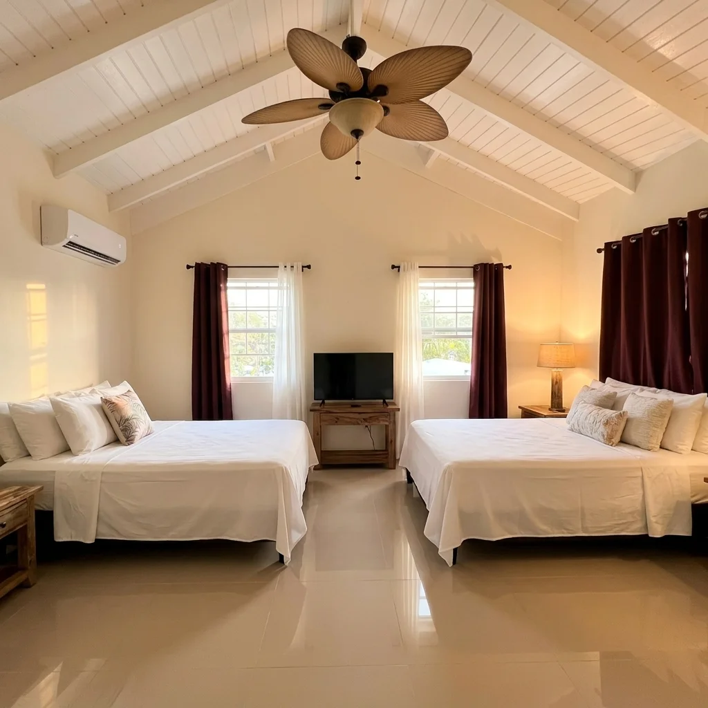 Secondary guest bedroom with two comfortable twin beds